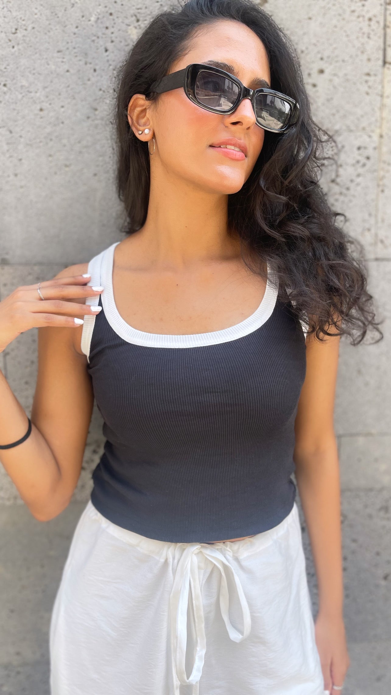 Black x White Basic Top