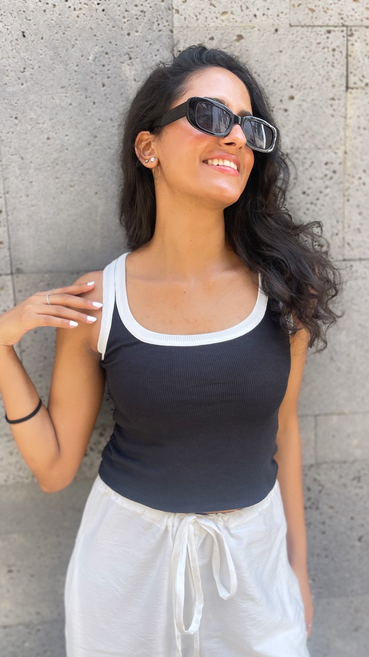 Black x White Basic Top