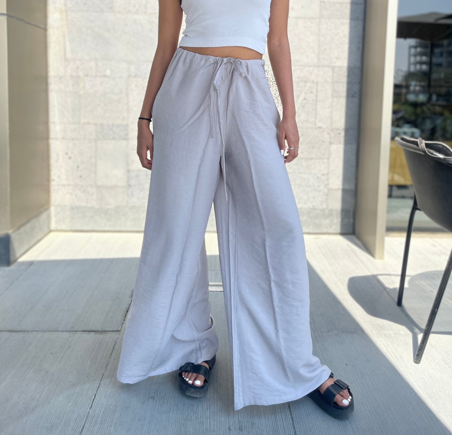 The Comfiest Linen Pants in Grey