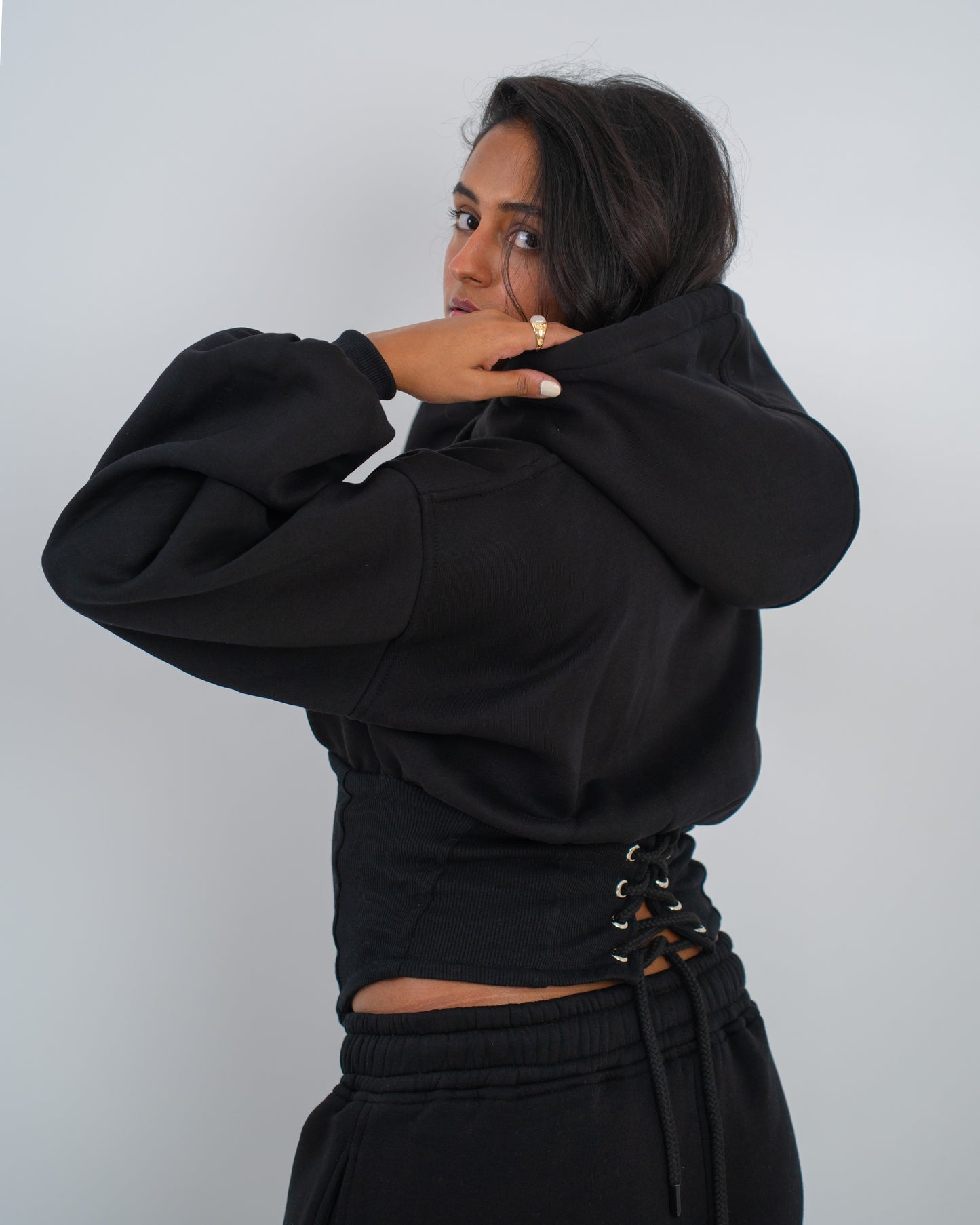 Corset Hoodie - Black