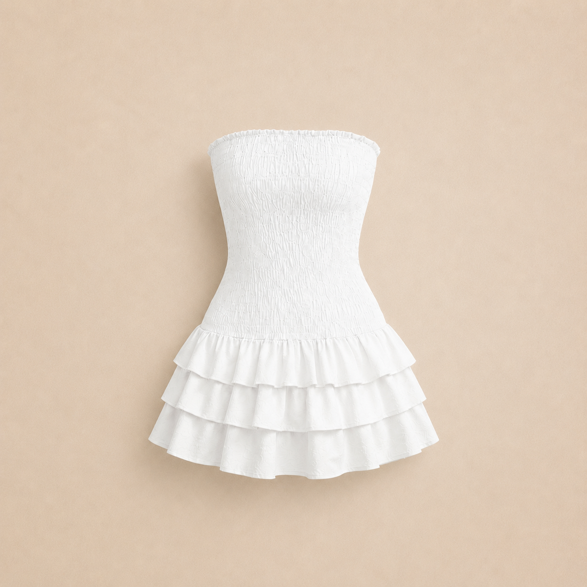 Ruffle Dress - White
