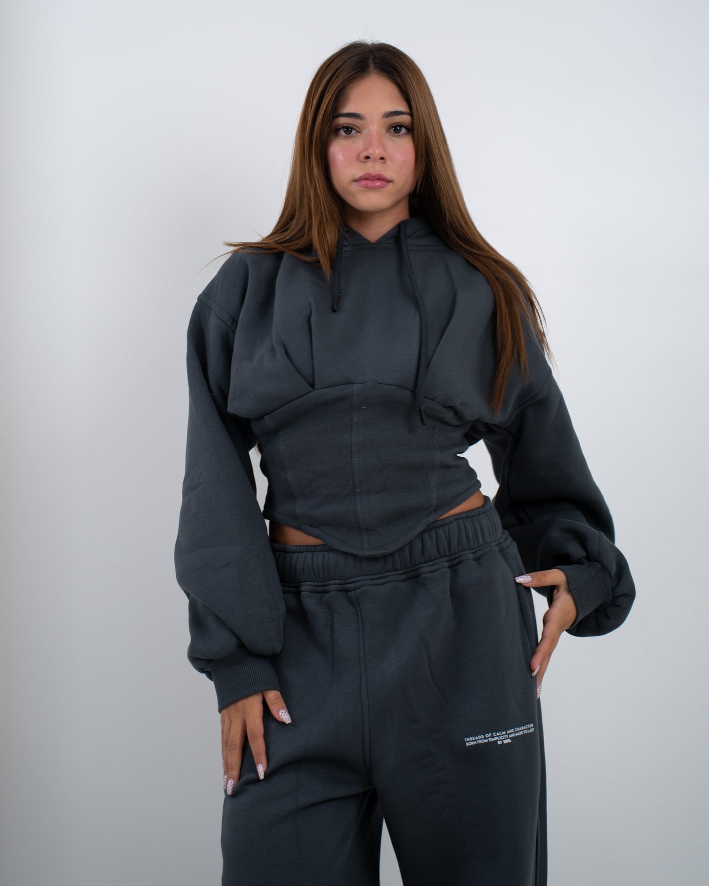 Corset Hoodie - Dark Grey
