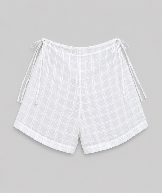 Tie Me Up White Shorts