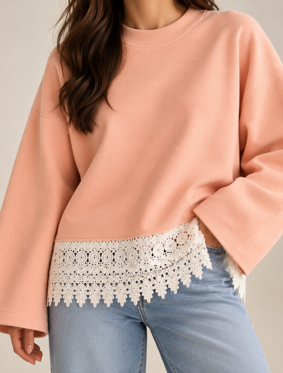 The Lace pull - Peach