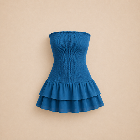 Ruffle Dress - Blue