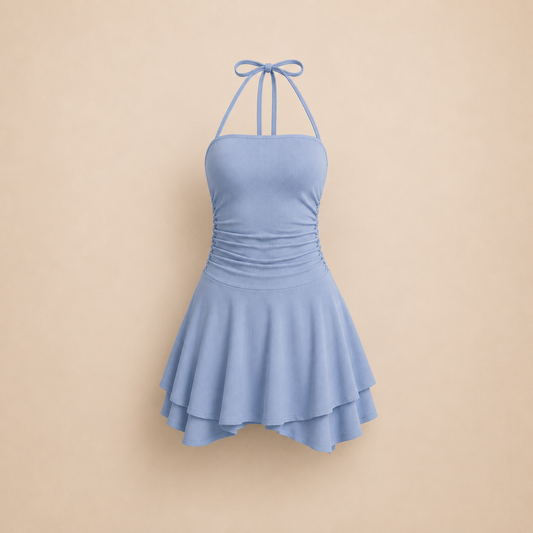 Halter Neck Dress- Baby Blue