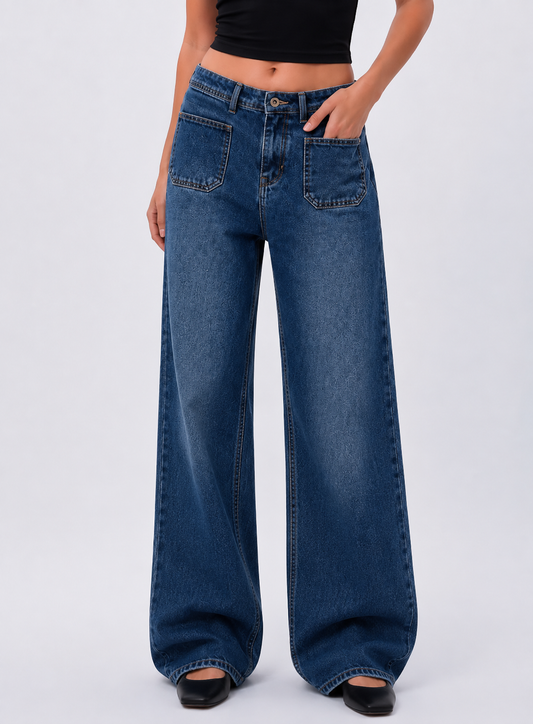 Front pocket Denim - Washed blue