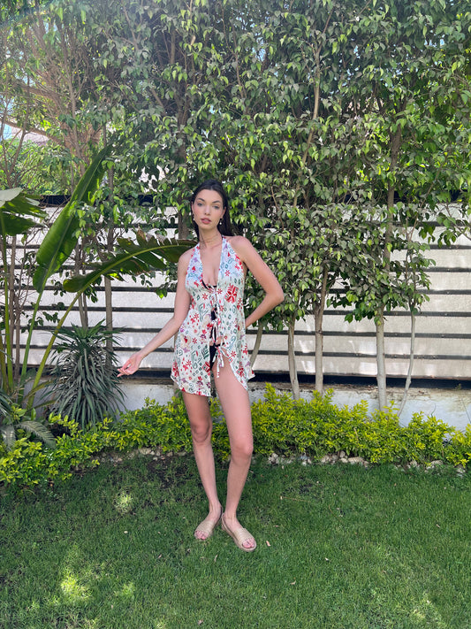 Bow Ties Patterned Dress