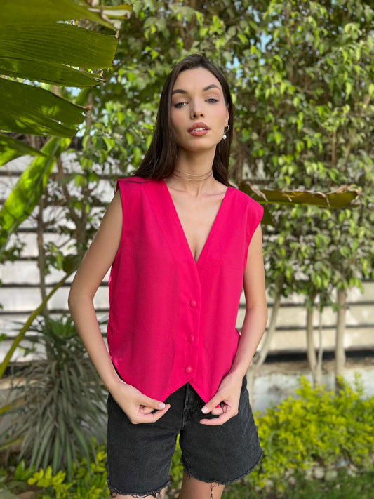 Pink Oversized Vest