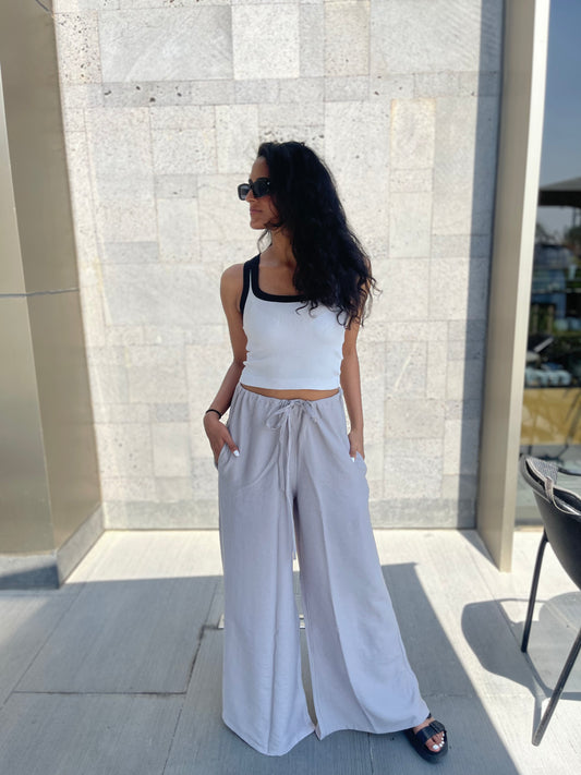 The Comfiest Linen Pants in Grey