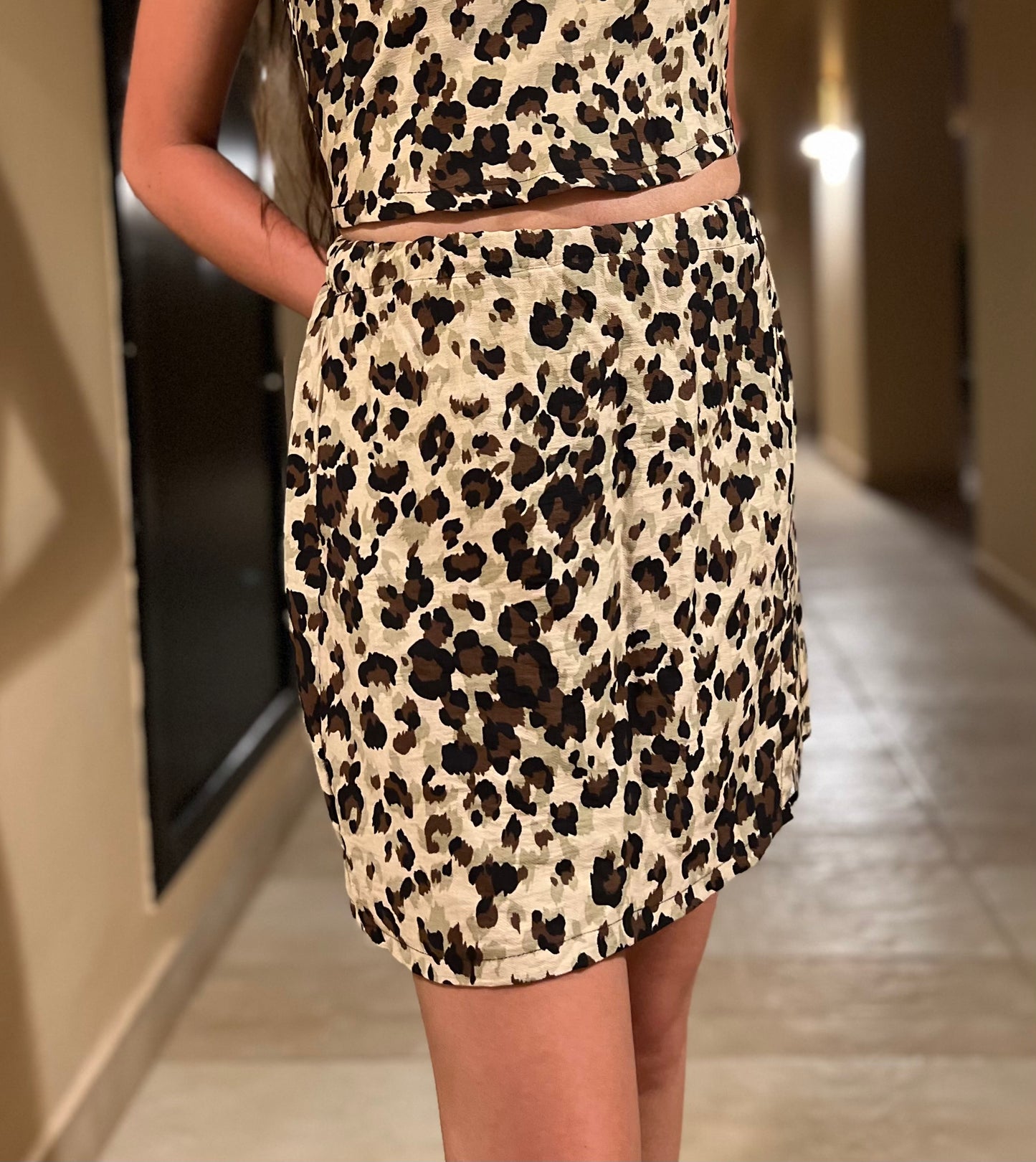 Cheetah Slit Skirt
